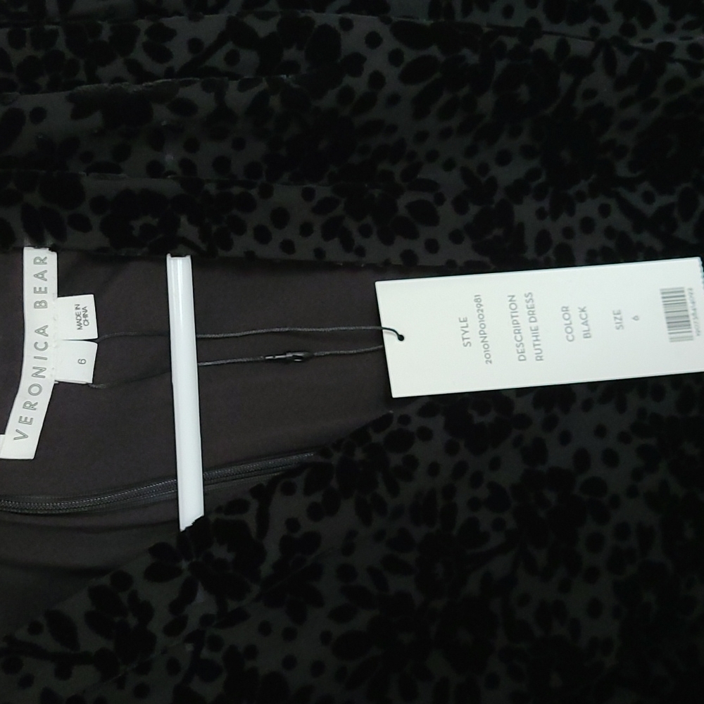 NWT Veronica Beard Velvet V Neck Plunging Lace Floral Print Slit Maxi Dress Gown - Picture 8 of 12